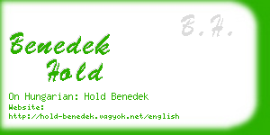 benedek hold business card